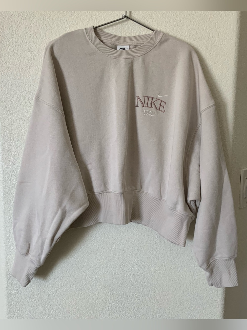Nike Phoenix Fleece Cropped Oversized Crew-Neck Pullover Sweatshirt XS